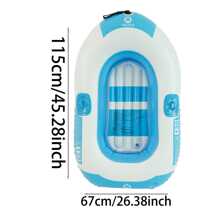 Niebieski i biały nadmuchiwany kajak jednoosobowy, gruby materiał PVC, odpowiedni dla 1 osoby