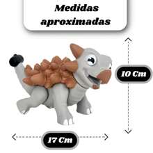 Ankylosaurus Dinosaur Toy In Articulated Vinyl For Children And Babies - Puff Toys - 淺灰色 - 查看 2