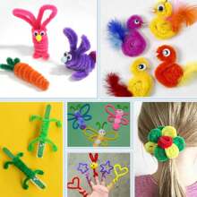 100 件随机颜色浮雕 DIY 套装、折叠棒、管道清洁器散装工艺品、艺术工艺品、工艺品（数量是手工计算的，因此可能会有一些错误。）图片中的形状仅供显示。 - 彩色 - 查看 8