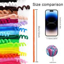 100 件随机颜色浮雕 DIY 套装、折叠棒、管道清洁器散装工艺品、艺术工艺品、工艺品（数量是手工计算的，因此可能会有一些错误。）图片中的形状仅供显示。 - 彩色 - 查看 3