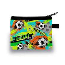 Kids Football Wallet - Mini Coin Purse With Soccer Pattern For Boys And Girls - Cute Kids Wallet With Zipper - Perfect For School, Travel, And Everyday Use (5.5" X 4.1")