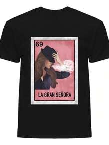 Jenni Rivera La Gran Señora Tejido Transpirable 220g algodón pesado - Negro - Ver 1