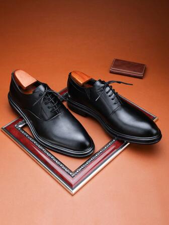 Nuevos zapatos formales de vestir para hombres - Zapatos casuales de suela blanda con cordones de unicolor y estampado mixto, transpirables y antideslizantes, adecuados para negocios, bodas, fiestas, graduaciones, vacaciones, versátiles