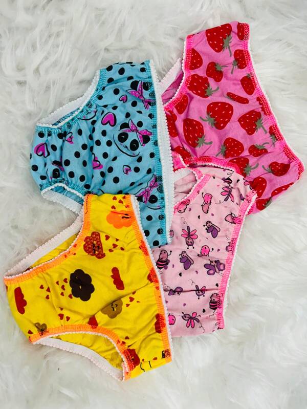 Kit  com 5 calcinhas para meninas criança