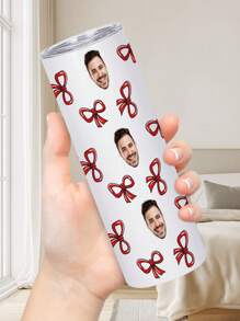 1 pieza Botella de agua personalizada de 600ml/20oz, taza personalizada con foto, taza de café de carro, taza recta portátil. Taza personalizada resistente al calor. Regalo para familia, amigos, parejas. San Valentín, Año Nuevo, Vacaciones, Regalos de Boda.