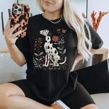 Dalmatian  Dalmatian Gifts Cute Dalmatian Mom  Floral Dog T Dog Lover Gift Dog Mama Cottage Core Clothes Botanical - Black - View 1