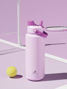 40 盎司保温水瓶，带二合一吸管和壶嘴盖，保冷 24 小时，防漏，双层不锈钢水瓶，适用于运动、健身、旅行和学校（淡紫色） - 淡紫色 - 查看 7