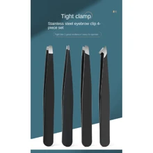4pcs Black Eyebrow & Hair Removal Tool Kit, Suitable For Beginners To Pluck Eyebrows, Underarms And Legs Hair At Home