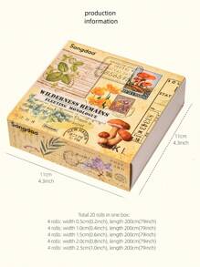 20 Piezas De Cinta Adhesiva Washi Para Decoración De Diario Con Sello Dorado Ambientado En Galaxias Lejanas - Rosa - Ver 2