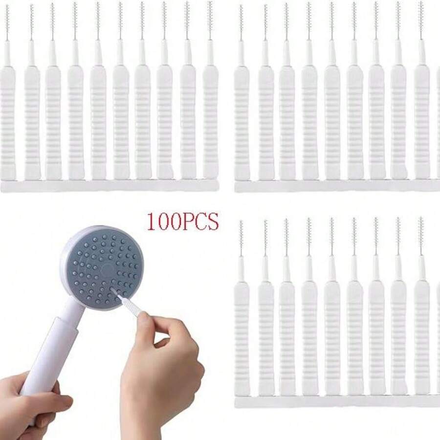 Shower Head Cleaning Brushes, Multipurpose Shower Head Cleaner Tool Gap Hole Anti-Clogging Cleaning Brush Crevice Tiny Brush For Small Hole Nozzle Gaps Household Bathroom Sparkling  Shower - 100 pieces - View 1