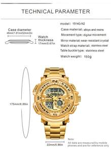 JOEFOX Digital Men Wrist Watch, Analog Quartz Watches For Men, Large Face Dual Display Large Face LED Watch, Watches For Men - one-size - View 9