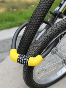 Bicycle Lock With Five-Digit Password For Anti-Theft, Electric Bike Lock With Steel Cable And Wire - Multicolor - View 4