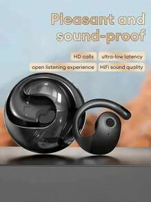 Low Latency Open-Ear Wireless Headphones - Suitable For Sports, Office, Gaming With Type-C Charging, Semi In-Ear Wireless Sporty Earbuds With Exceptional Battery Life