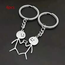 4 pièces Ensemble de porte-clés assortis en forme de cœur pour homme, porte-clés mignons, pendentifs pour portefeuille, sac à dos. Cadeaux pour la Saint-Valentin pour lui et elle. Cadeau pour femme. Port quotidien, mariage, fête, rendez-vous. Convient pour les petites amies.