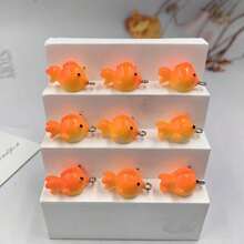 10pcs Cute Goldfish Pendants, Resin Charms Suitable For DIY Jewelry, Keychains And Earring Making - Pendants - View 5