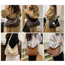 Maillard Style Retro Crossbody Bag, New Tote Bag, Large Capacity And Stylish Shoulder Bag, Commuting Bag, Crossbody Bag, Handbag. This Lightweight, Casual And Fashionable Women's Bag Is Suitable For Young Girls To Use When Shopping.