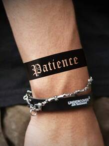 JKCODE TATTOO 双用途臂带纹身 - 黑色 - 男女/情侣几何图案临时纹身带，持久 3-7 天 - 黑色 - 查看 4