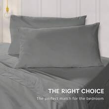 Cotton Pillowcases Set Of 2, Pillowcases In Premium Cottone 120GSM, Soft And Breathable, Hypoallergenic - Light Grey - View 5