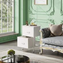 Nightstand Pack Of 2, 2 Wood Drawer Dresser For Bedroom, Small Dresser With 2 Drawers, Bedside Furniture, Night Stand, End Table With Wood Bins For Bedroom, Closet, Entryway, College Dorm