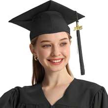 1pc Graduation Cap With 2025 Tassel, Black Graduation Cap, Tassel For Graduation Cap 2025, Graduation Cap Topper For Bachelor Master Unisex Matte Adult Grad Cap Graduation Cap Decorations