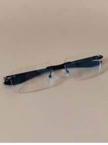 Metal Eyeglass Frame With Detailed Rimless Legs - 黑色 - 查看 1