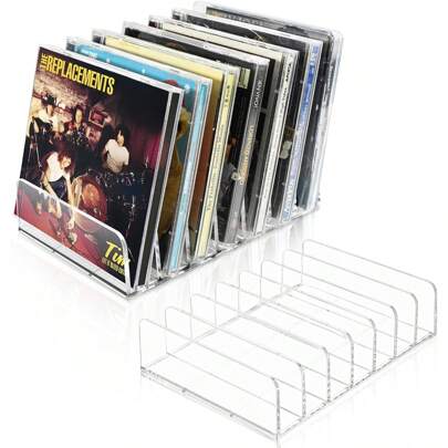 1pc Acrylic CD Storage Rack, CD Display Holder Can Store Up To 14 Standard CD Cases, Suitable For Media Shelf Storage And Organization Home Decor Back To School Room Decor School Supplies
