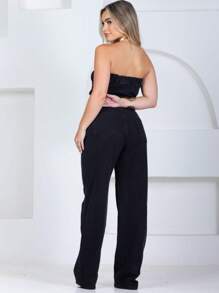 Black Wide Leg Pocket Jumpsuit - Black - View 3