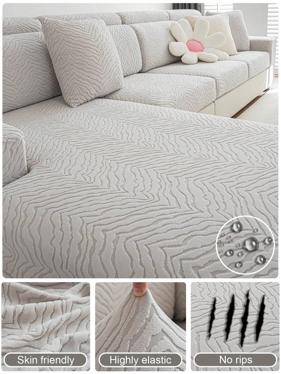 1 PC Luxurious Polar Fleece Sofa Cover With Elastic Band - Pet-Friendly, Machine Washable Couch Protector For All Seasons