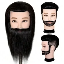 Testa di manichino da uomo, testa di bambola da 12", testa per formazione, con capelli 100% di vero capello, adatto per parrucchieri, stilisti, cosmetologi, barbieri e scuole di cosmesi