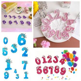 1pc Digital Birthday Candles, Christmas, Romantic Party Supplies, Birthday Cake Decor Candles, Single Party, Birthday Party, Suitable For Various Gatherings And Parties, New Hard PP Flip-Cover Box Packaging Gifts Graduation