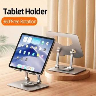 360° Rotatable Tablet Stand Adjustable Foldable Desktop Stand Holder Compatible With 4.7-12 Inch Ipad Pro/Air/Min Tablet