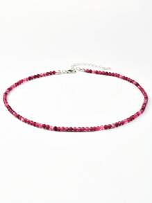 Collar de cuentas de piedras naturales elegante, collar hecho a mano con cuentas de cuarzo rosa y cuarzo de fresa, joyería de energía curativa y equilibrante de colores para mujeres