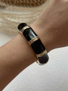 Boho Coffee Asymmetric Acrylic Resin Chunky Bangles For Women On Hand Goth Geometric Metal Charm Bracelets Couple Jewelry Gift, Ladies' Daily Party Accessories, Fashionable Jewelry, Best Friend Gifts