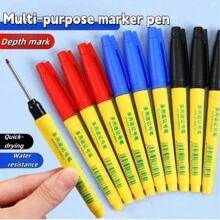 3 piezas Marcador permanente de 33mm, recargable, apto para obras de construcción, carpintería, marcado de vidrio, a prueba de agua, a prueba de manchas, Navidad, colores y estilos aleatorios (negro por defecto)
