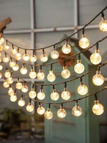 1 szt. 20/50/100/200 diod LED Solar Garden Crystal Globe Solar String Lights Outdoor Solar Outdoor Lights With 8 Lighting Modes Dekoracja dziedzińca Do Hotelu/Cateringu/Organizacji Wydarzeń