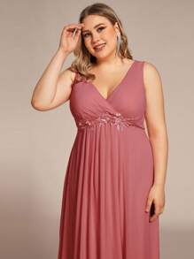 EVER-PRETTY Plus Size Elegant A-Line Maxi Chiffon Wedding Bridesmaid Dress