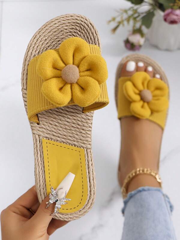 Damen Mode Neuheit Gänseblümchen Blumen rutschfeste leichte bequeme Hausschuhe