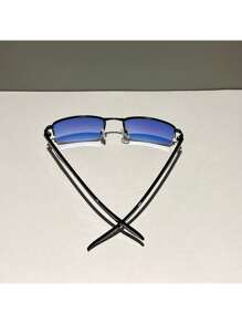 Vintage Men's Sunglasses Magnifying Glass Villain Retro Rectangular Women's Colors - 藍色 - 查看 4