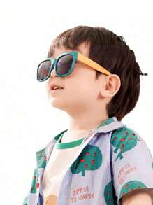 2副/1件儿童可爱眼镜，适合男孩和女孩，全折叠眼镜，婴儿眼镜，儿童时尚眼镜（附赠眼镜盒） - 彩色 - 查看 1