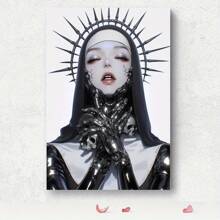 1 Pc Black And White Abstract Poster Room Decoration Wooden Framed Canvas Painting -  Thickness 2.25cm/0.9inch,Home Gift Decoration, Room Decoration Aesthetic, Wall Decoration Art, Perfect Gift, Autumn And Winter Wall Decoration, Living Room Decoration, Bedroom Decoration, Kitchen Decoration, Entry Decoration, Bathroom Decoration, Direct Wall Painting, High Quality Wall Painting Poster - Black - View 4