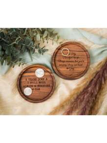 1pc Personalized Wooden Ring Plate, Custom Round Wooden Ring Plate - Custom Wedding Ring Holder, Ring Plate, Couple Gift, Bridesmaid Gift, Gift For Friends, Gift For Mom, Mother's Day Gift