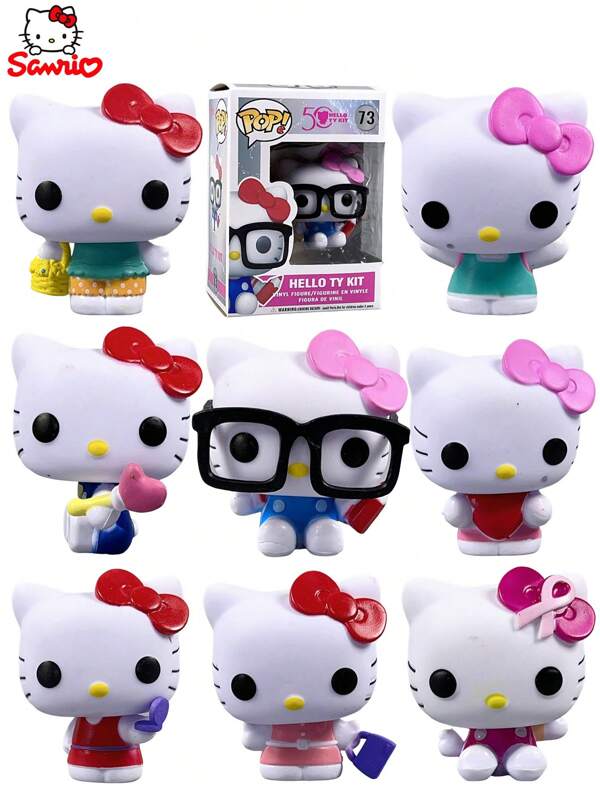 Sanrio Ciondoli carini di Hello Kitty, accessori da collezione di personaggi anime, modelli da decorazione per desktop, ciondoli in PVC, facili da trasportare, ciondoli per borse, bambole di gattini, regali per feste, decorazioni per la stanza, ornamenti per la scrivania, comfort domestico, decorazioni per auto, regali per la stagione di laurea, ottimi regali per il Ringraziamento, il Natale e Ognissanti.