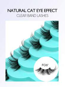 GROINNEYA 10 对半睫毛自然纤细假睫毛 3D 蓬松仿貂毛睫毛纤细猫眼睫毛化妆条睫毛、睫毛、睫毛、假睫毛 - 眼尾拉長款 - 查看 8