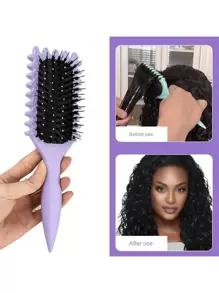 1 pieza Cepillo desenredante para cabello rizado, cepillo de paleta para mujeres con cabello natural y texturizado, cepillo de pelo liviano para cabello húmedo y seco, cepillo desenredante con cerdas flexibles, perfecto para cabello largo, grueso, rizado y ondulado, experiencia de desenredo sin dolor, apto para todos los tipos de cabello. Día de la Madre, Regalo para mi madre