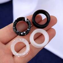 2 Stücke Silikon Ohrtunnel flexible Ohrplugs Stretcher Expander doppelt geflanscht Flesh Ohrpiercing Schmuck für Frauen und Männer