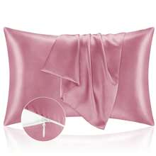 Farfallarossa Fronha de cetim para cabelo - Pacote com 2 fronhas de cetim com zíper, semelhantes às fronhas de seda para a pele, sedosas e macias, presentes para mulheres e homens