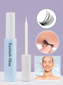1 Transparent False Lash Glue 6ml, Super Strong Hold Long-Lasting Gentle Waterproof Professional Latex-Free Lash Extension Glue For Striped And Clustered Lashes Suitable For Sensitive Eyes DIY False Lashes Eye Makeup