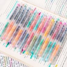 5 stuks/set dubbelzijdige markeerstiften, 10 kleurenset, zachte fluorescerende markers voor kleuren, onderstrepen, decoratieve markeringen, ontwerp met dubbele punt voor doe-het-zelf-notities, schilderen, paasdecoraties, kunstbenodigdheden