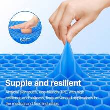 Gel Seat Cushion, Cooling Seat Cushion (Super Large & Thick), Breathable Honeycomb Design Absorbs Pressure Points Seat Cushion, Gel Cushion For Office Chair, Home Car Seat Cushion For Wheelchair