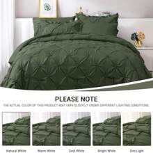 JOLLYVOGUE Comforter Set, 7 Pieces Pintuck Comforters Queen Size, Bed In A Bag Queen Comforter For Bedroom, Bedding Comforter Sets With Comforter, Sheets, Ruffled Shams & Pillowcases